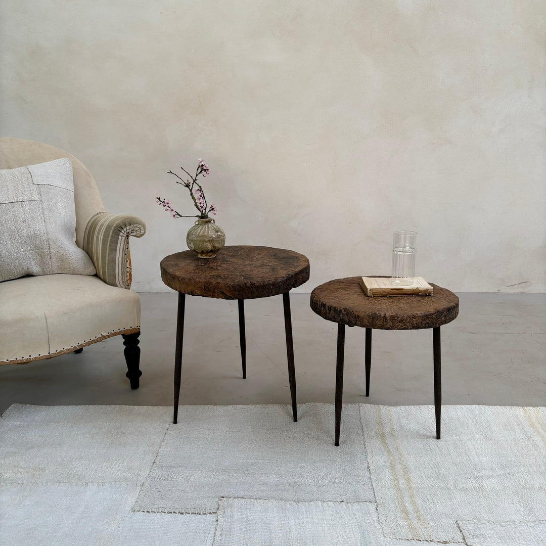 Ancient burr elm side table | Octavia aa