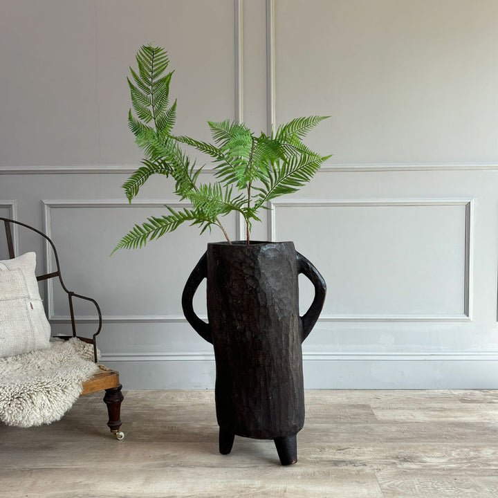 Antique African Wooden Grain Pot with handles