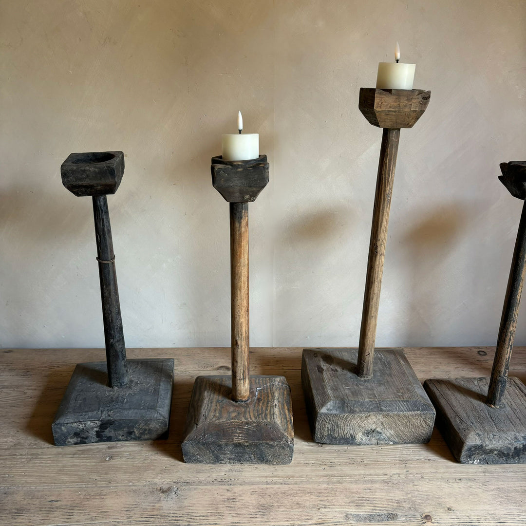 Antique Wooden Candlestick