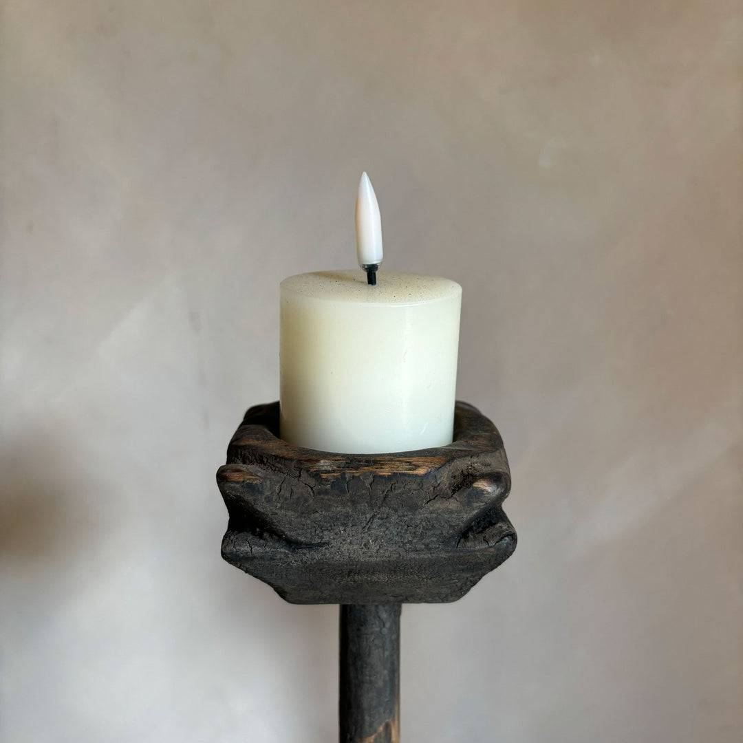 Antique Wooden Candlestick