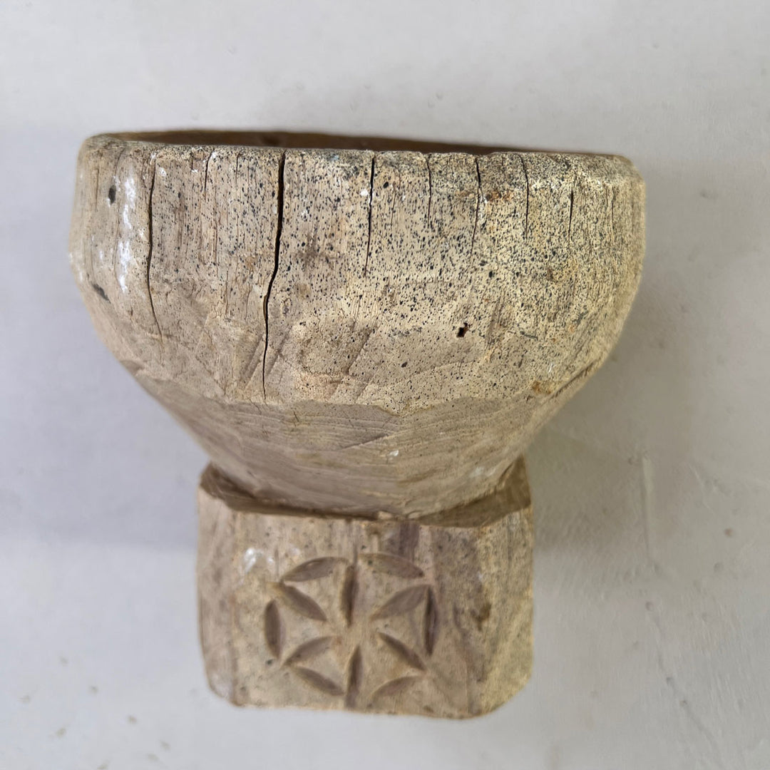 Antique Wooden Nepali Candleholder