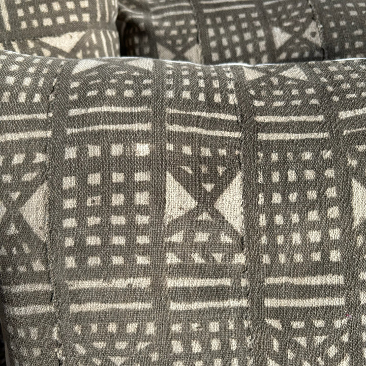 Antique African Bogolan square cushion