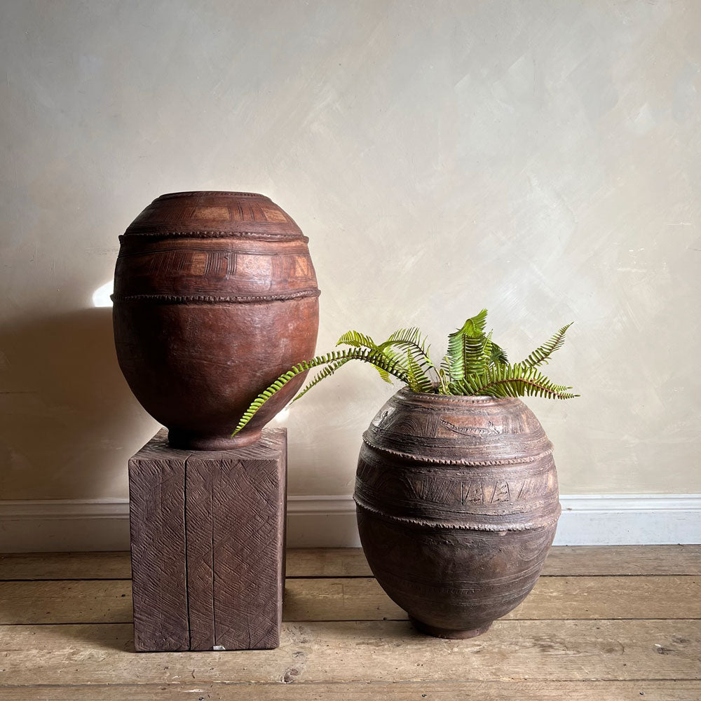Antique African Clay Urn | Large group of two