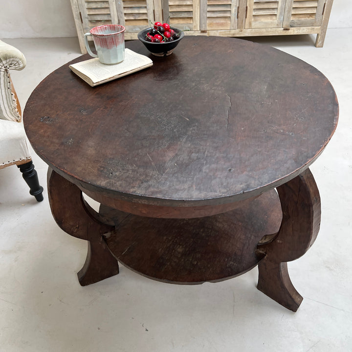 Antique African Round Side Table | C