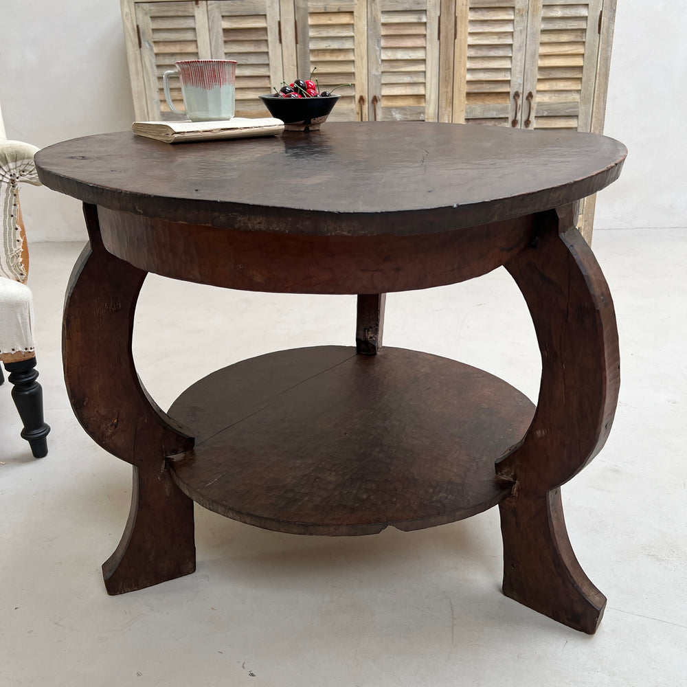 Antique African Round Side Table | C
