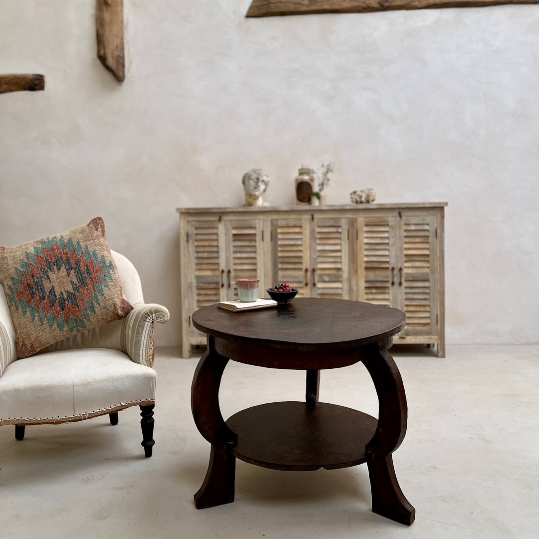 Antique African Round Side Table | C