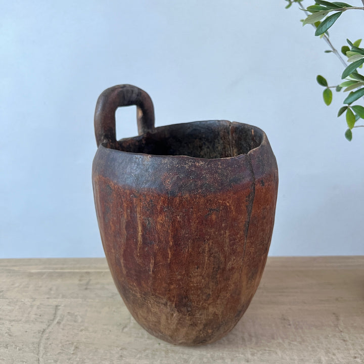 Antique African Wooden Borana Pot Tinier