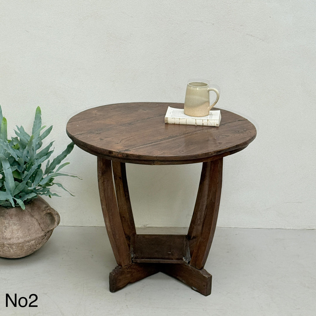 Antique Art Deco Round Side Tables