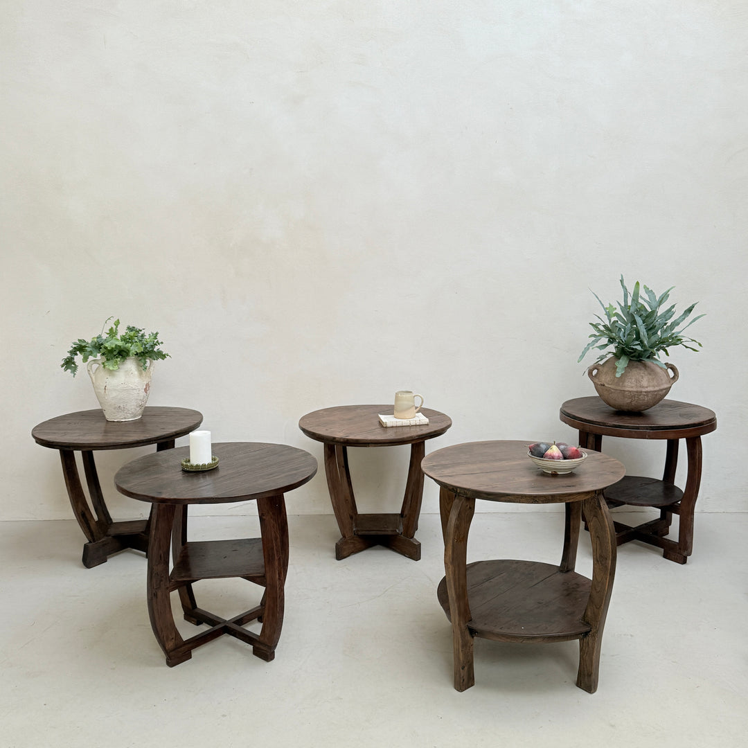 Antique Art Deco Round Side Tables
