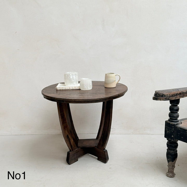 Antique Art Deco Round Side Tables