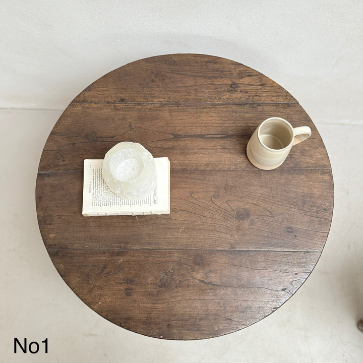 Antique Art Deco Round Side Tables