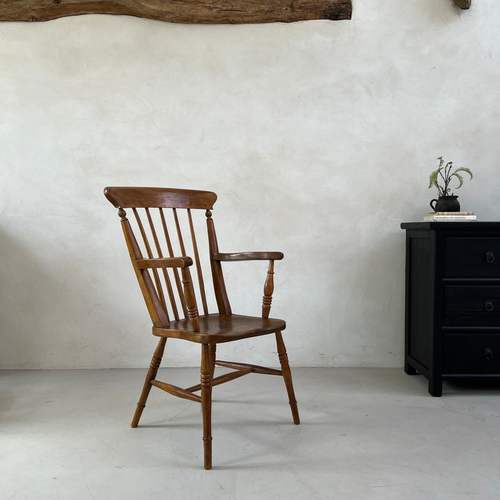 Antique Beach and Ash spindle Windsor armchair