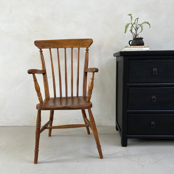 Antique Beach and Ash spindle Windsor armchair