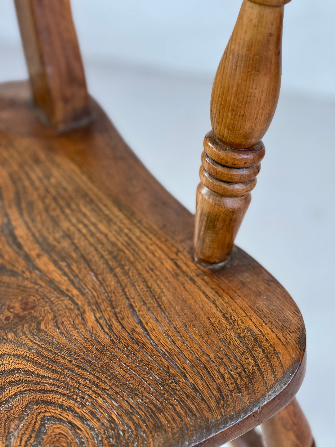 Antique Beach and Ash spindle Windsor armchair