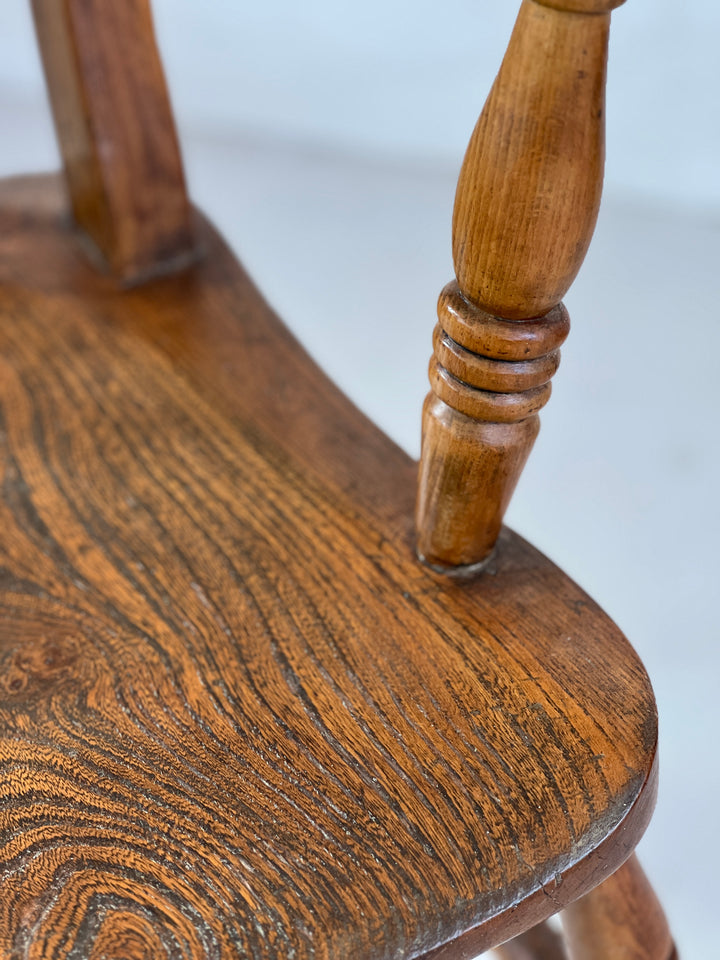Antique Beach and Ash spindle Windsor armchair