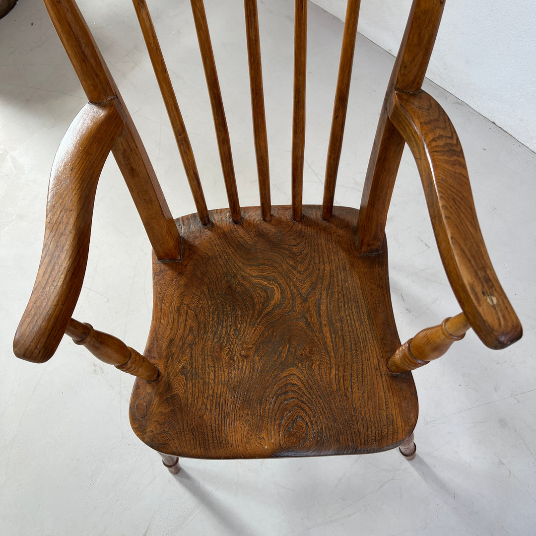 Antique Beach and Ash spindle Windsor armchair