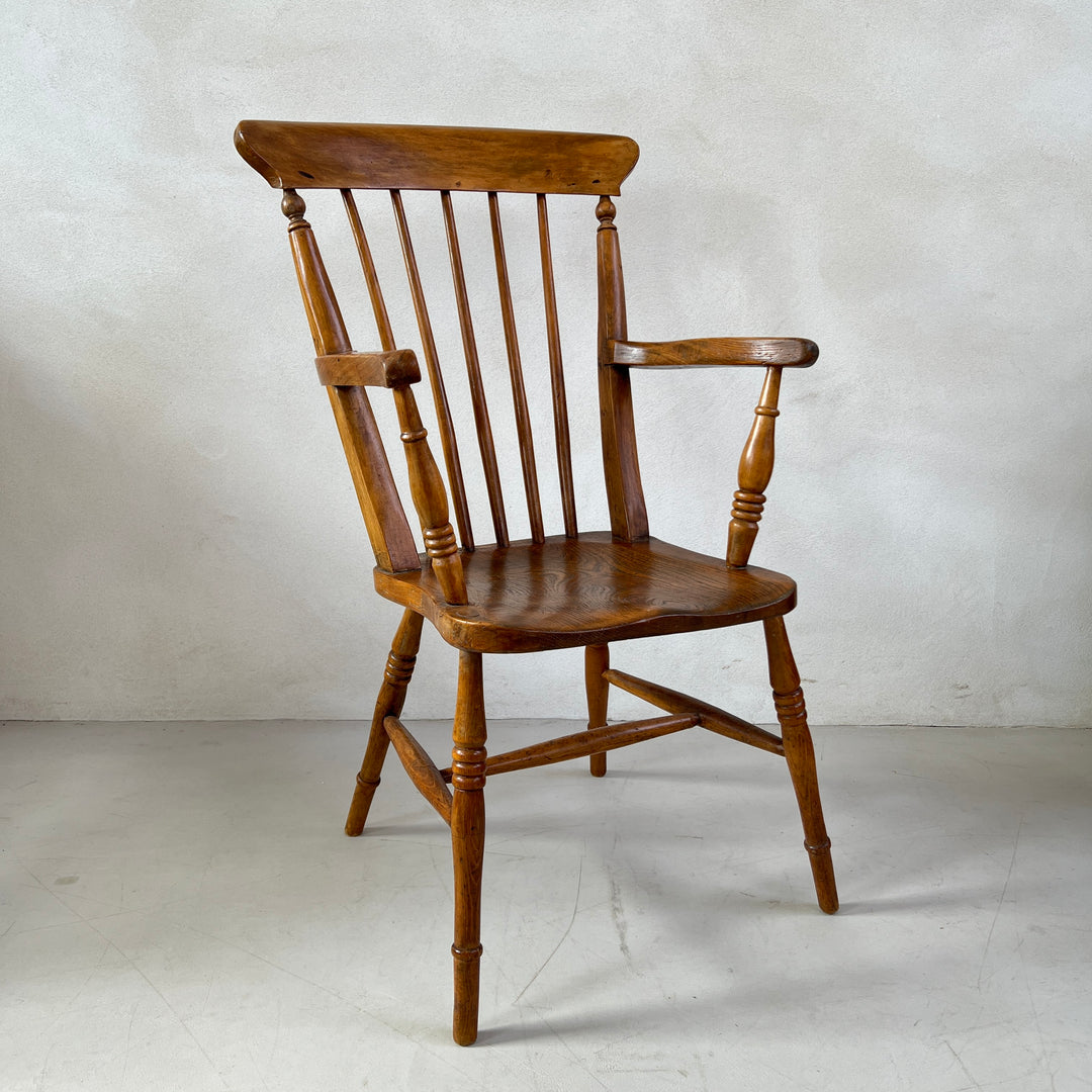 Antique Beach and Ash spindle Windsor armchair