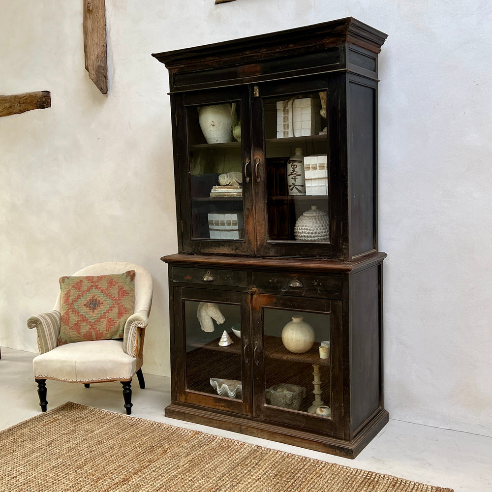 Antique Black Armoire Dresser