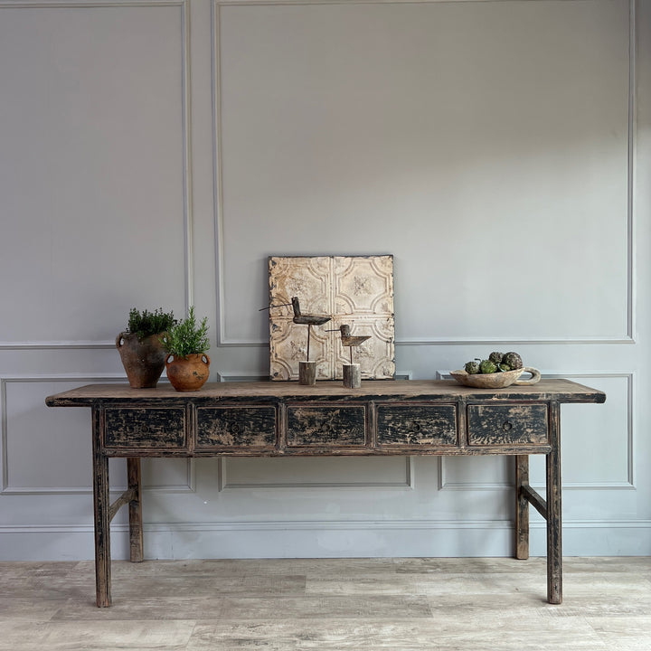 Antique Black Console Table Langdon