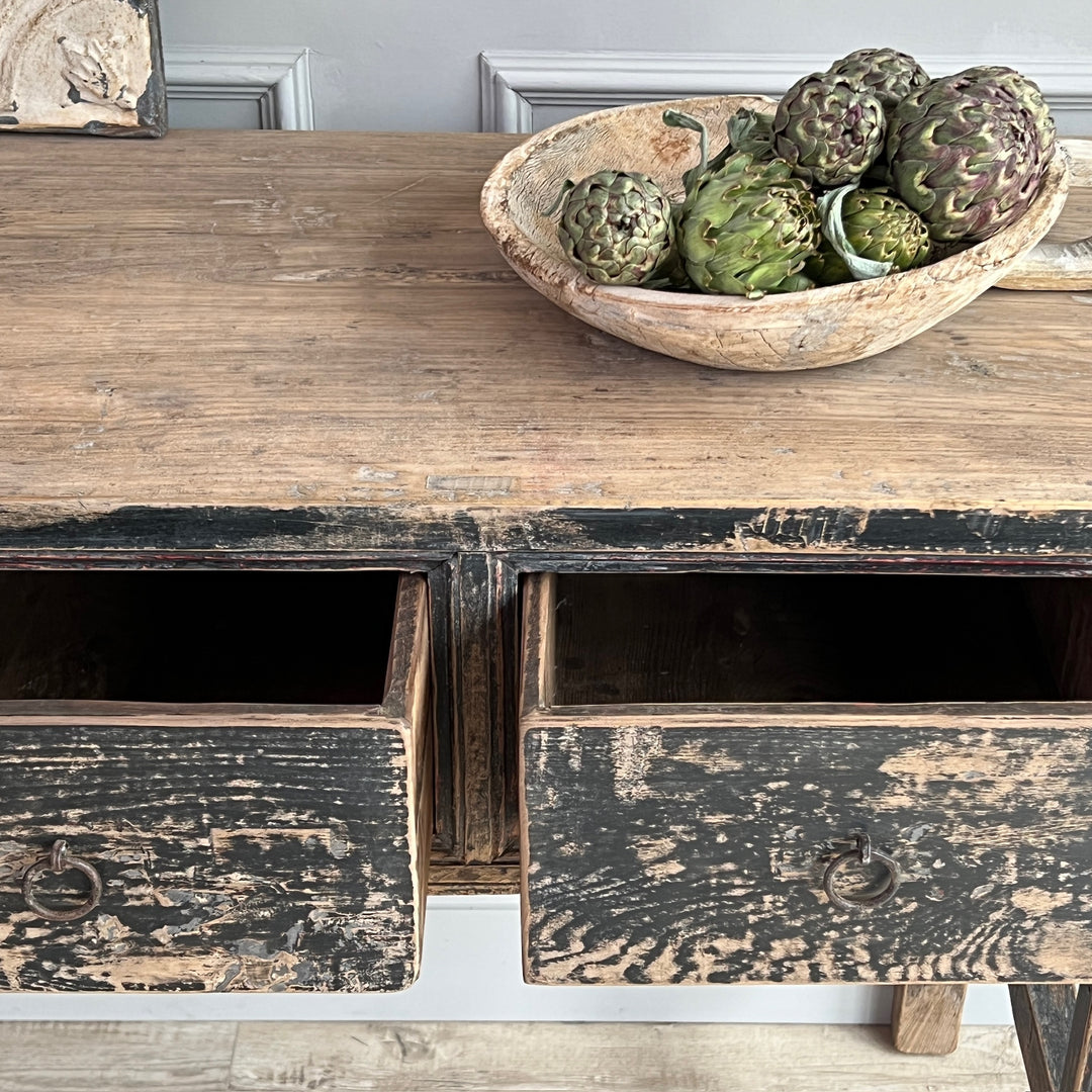 Antique Black Console Table Langdon