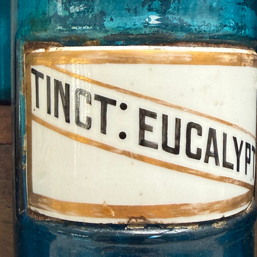 Antique Blue Glass Apothecary Jar | Victorian Cobalt Blue Pharmacy Bottle
