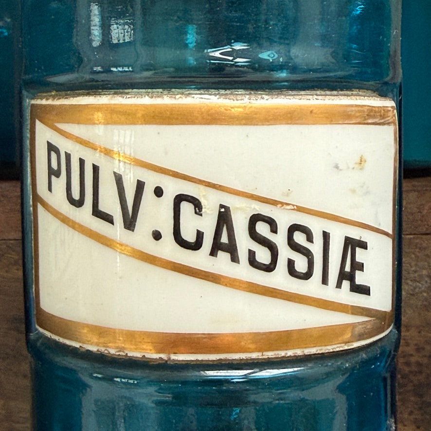 Antique Blue Glass Apothecary Jar | Victorian Cobalt Blue Pharmacy Bottle