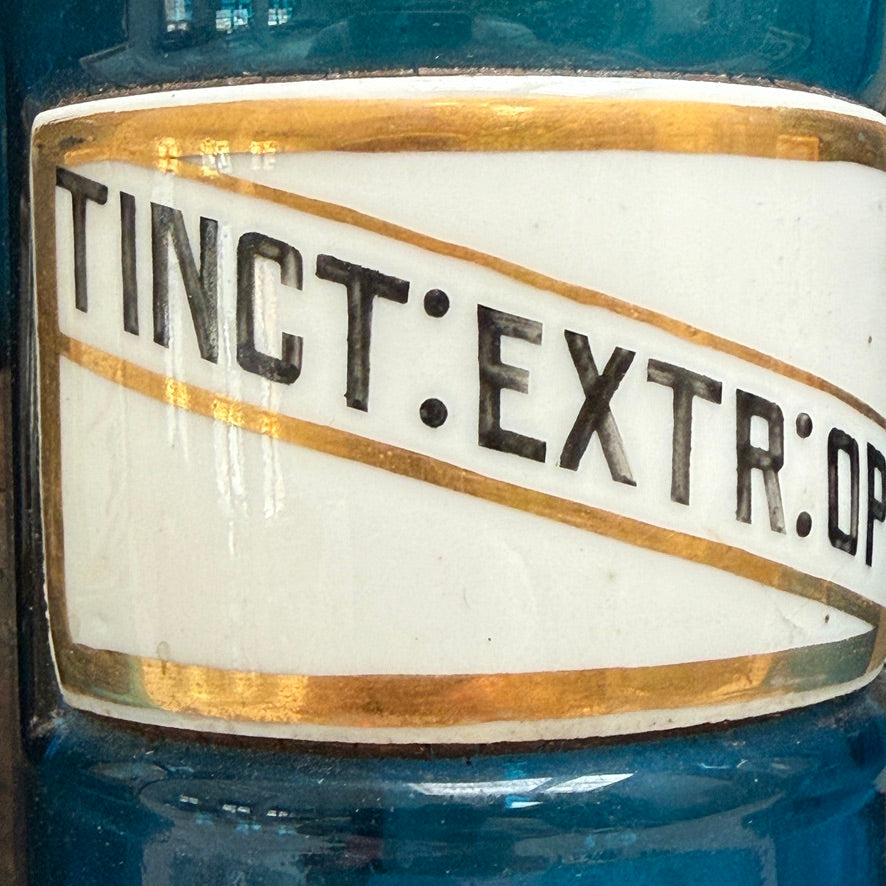 Antique Blue Glass Apothecary Jar | Victorian Cobalt Blue Pharmacy Bottle