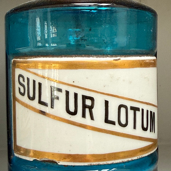 Antique Blue Glass Apothecary Jar | Victorian Cobalt Blue Pharmacy Bottle