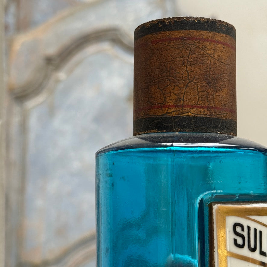 Antique Blue Glass Apothecary Jar | Victorian Cobalt Blue Pharmacy Bottle
