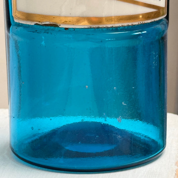 Antique Blue Glass Apothecary Jar | Victorian Cobalt Blue Pharmacy Bottle