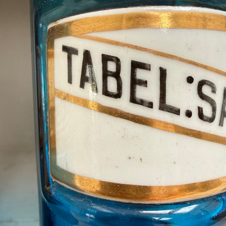 Antique Blue Glass Apothecary Jar | Victorian Cobalt Blue Pharmacy Bottle