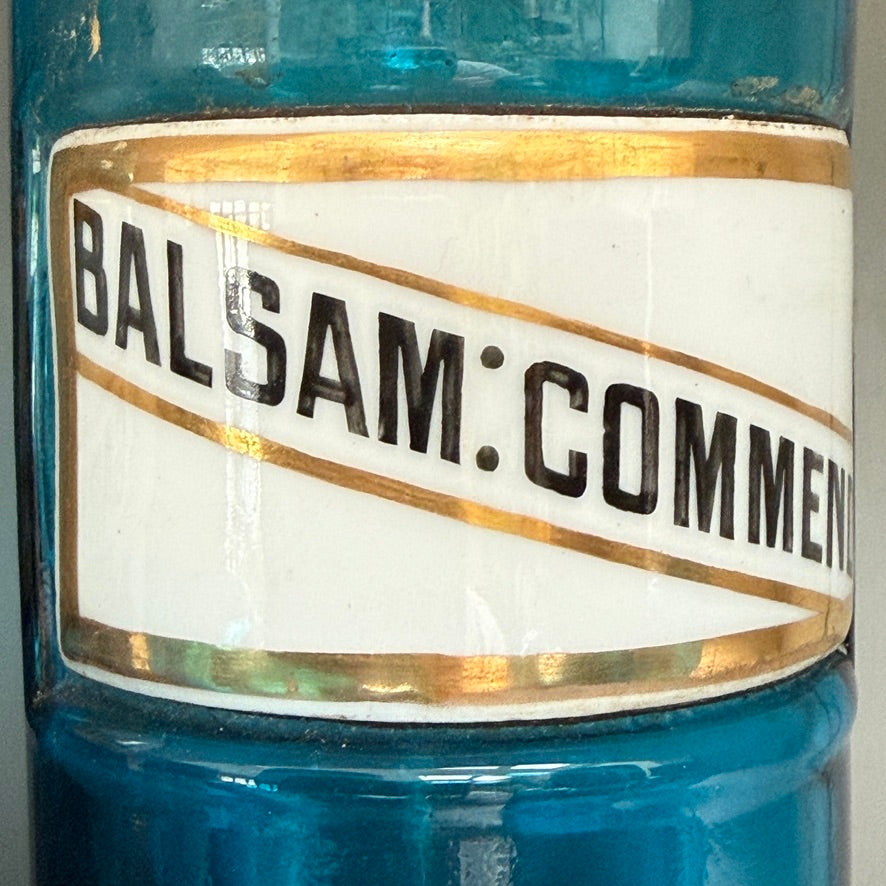 Antique Blue Glass Apothecary Jar | Victorian Cobalt Blue Pharmacy Bottle