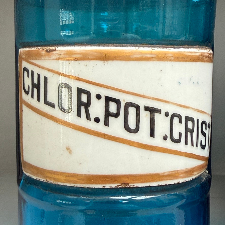 Antique Blue Glass Apothecary Jar | Victorian Cobalt Blue Pharmacy Bottle