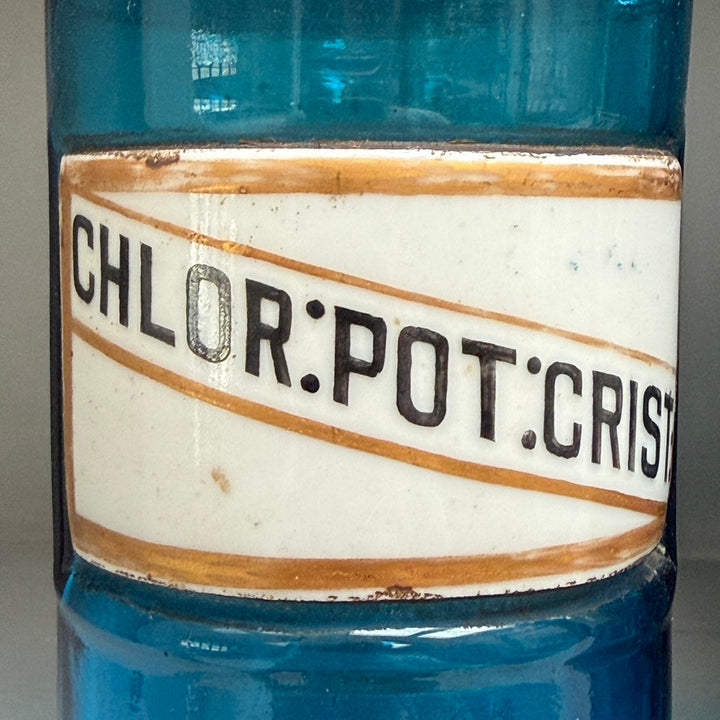 Antique Blue Glass Apothecary Jar | Victorian Cobalt Blue Pharmacy Bottle