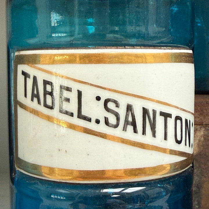 Antique Blue Glass Apothecary Jar | Victorian Cobalt Blue Pharmacy Bottle