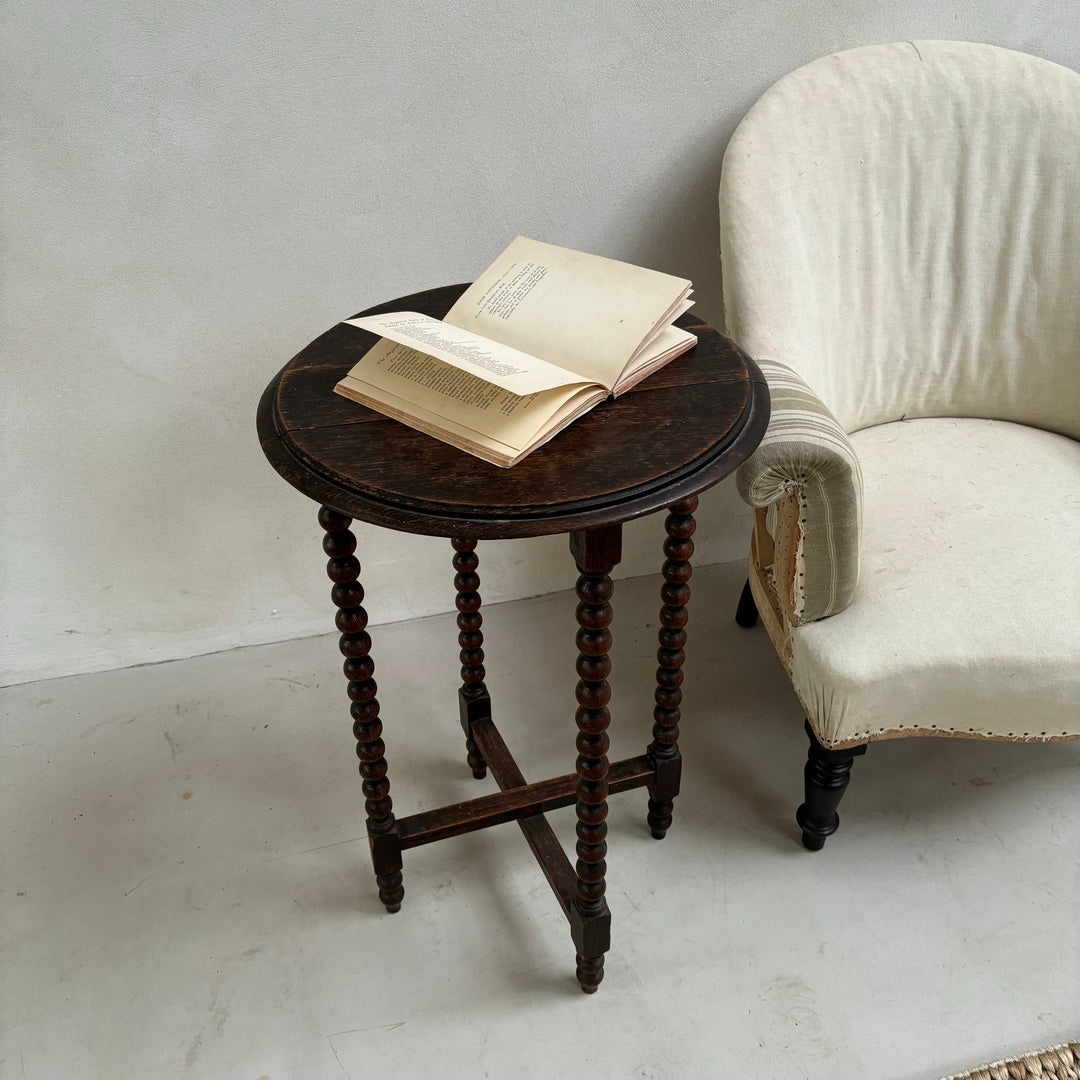 Antique Bobbin Folding Side Table