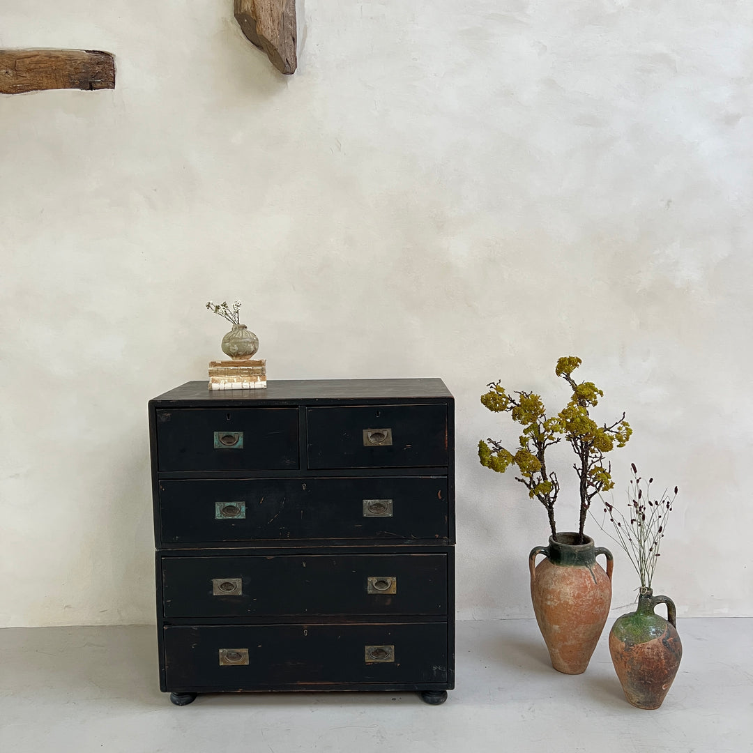 Antique Campaign Chest of Drawers Jasper