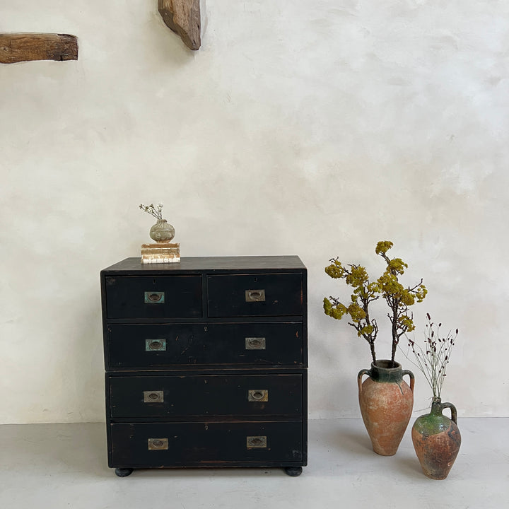 Antique Campaign Chest of Drawers Jasper