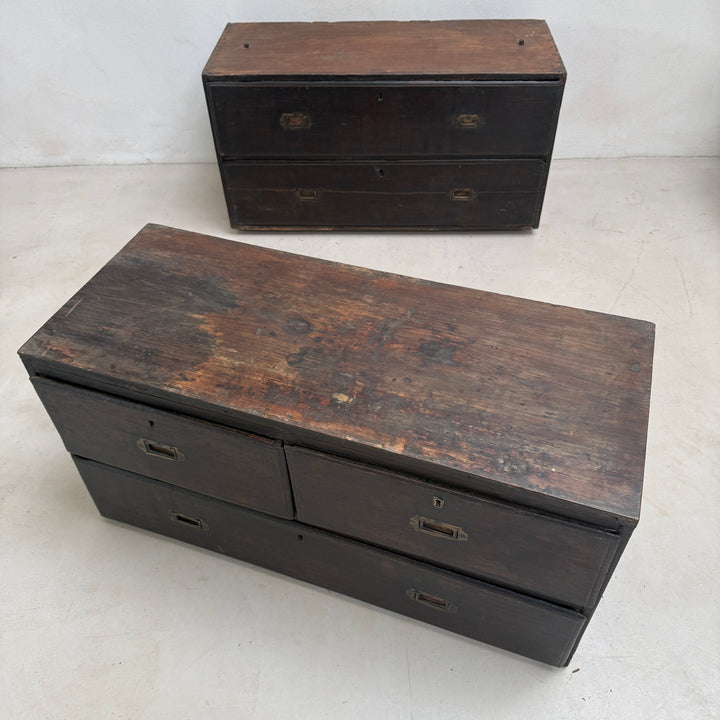 Antique Campaign Chest of Drawers Jasper