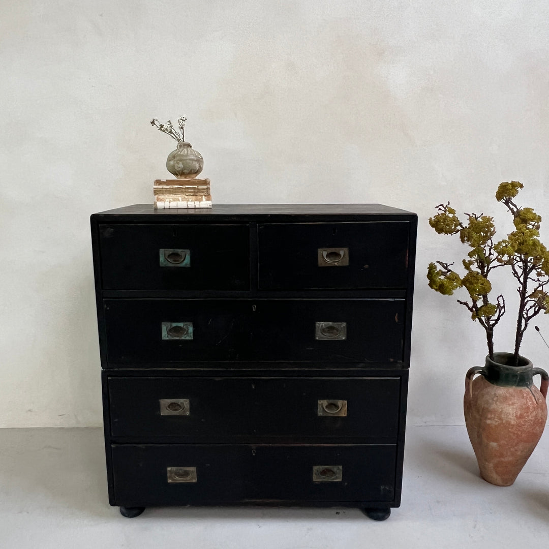 Antique Campaign Chest of Drawers Jasper