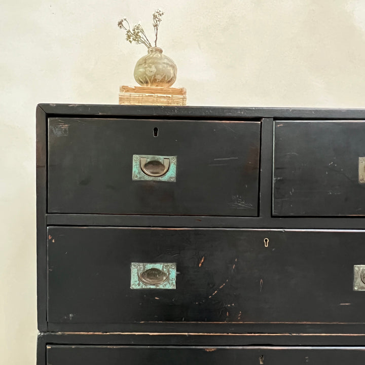 Antique Campaign Chest of Drawers Jasper