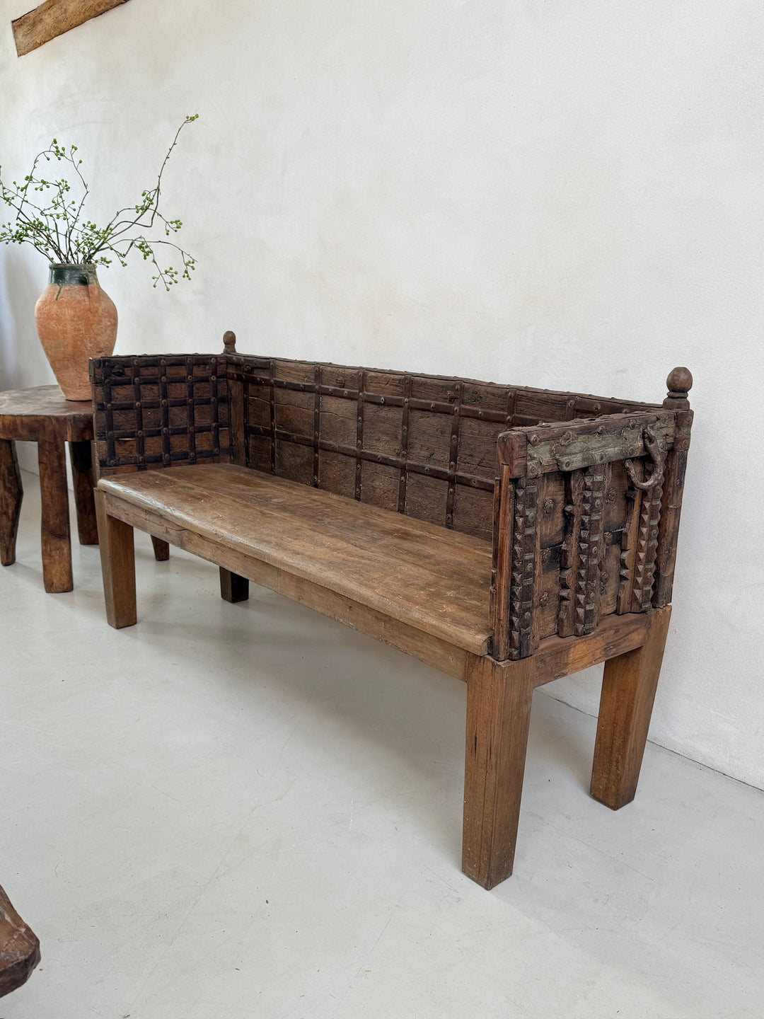 Antique Carved Hallway Bench | Mira 