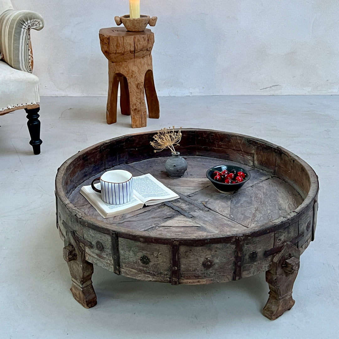 Antique Carved Round Coffee Table | Finlay 2