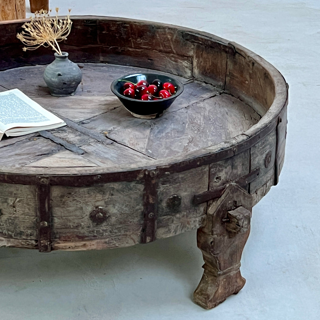 Antique Carved Round Coffee Table | Finlay