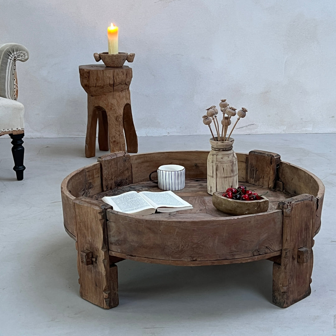 Antique Carved Round Coffee Table | Noah