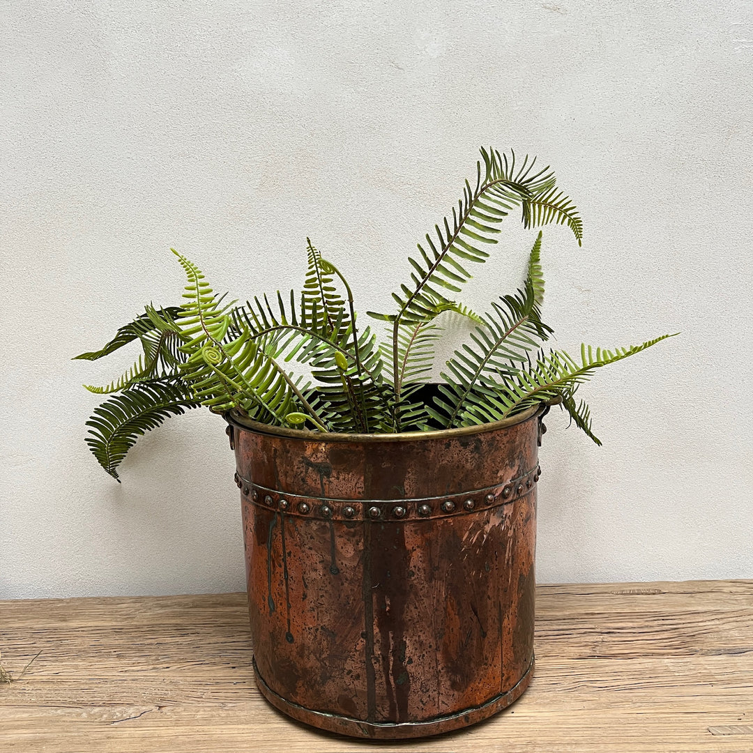 Antique Copper & Brass Riveted Planter