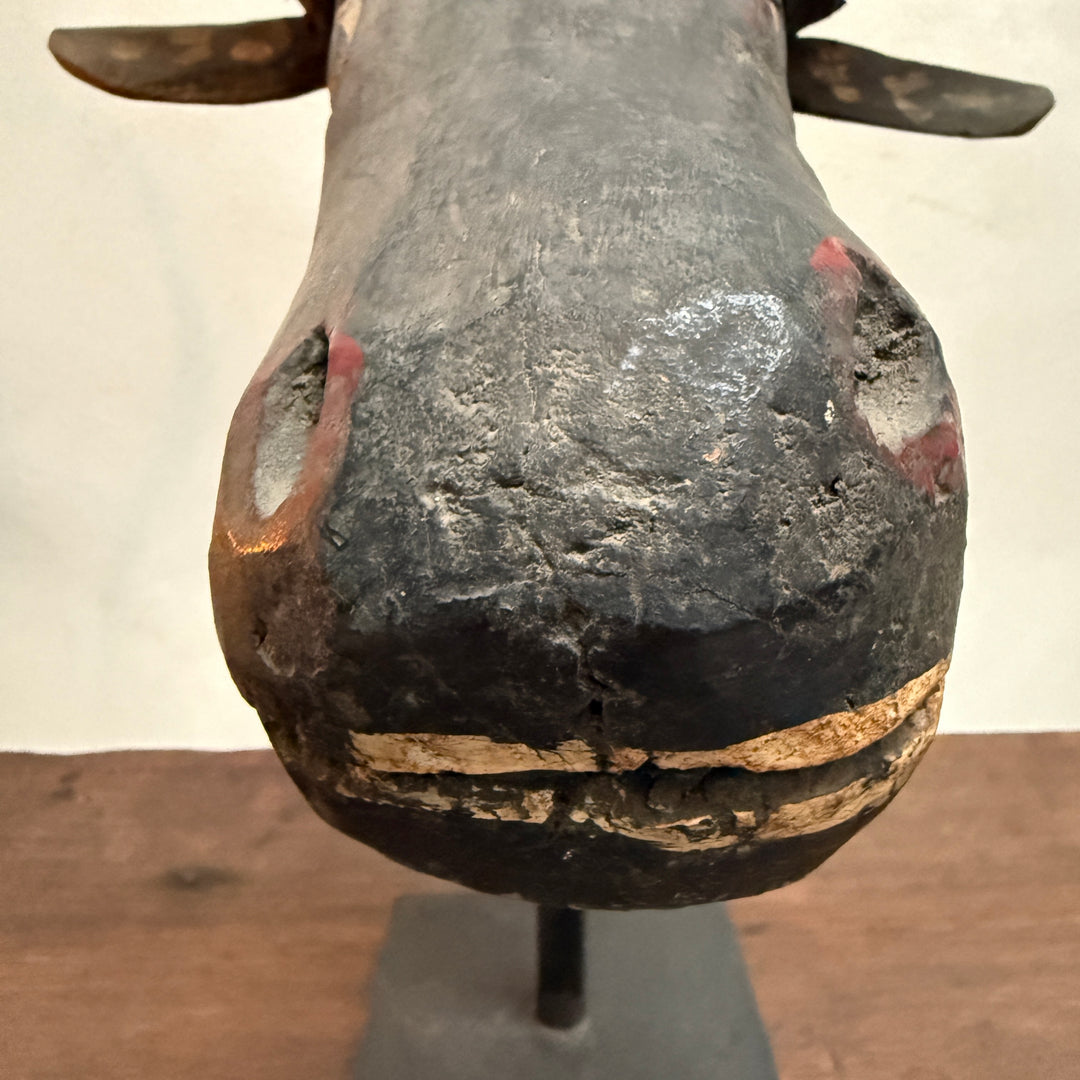 Antique Cow Head Sculpture 