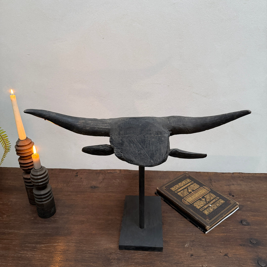 Antique Cow Head Sculpture