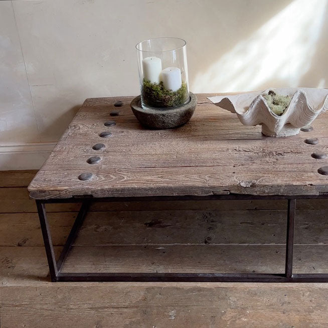 Antique Door Coffee Table Padstow end detail