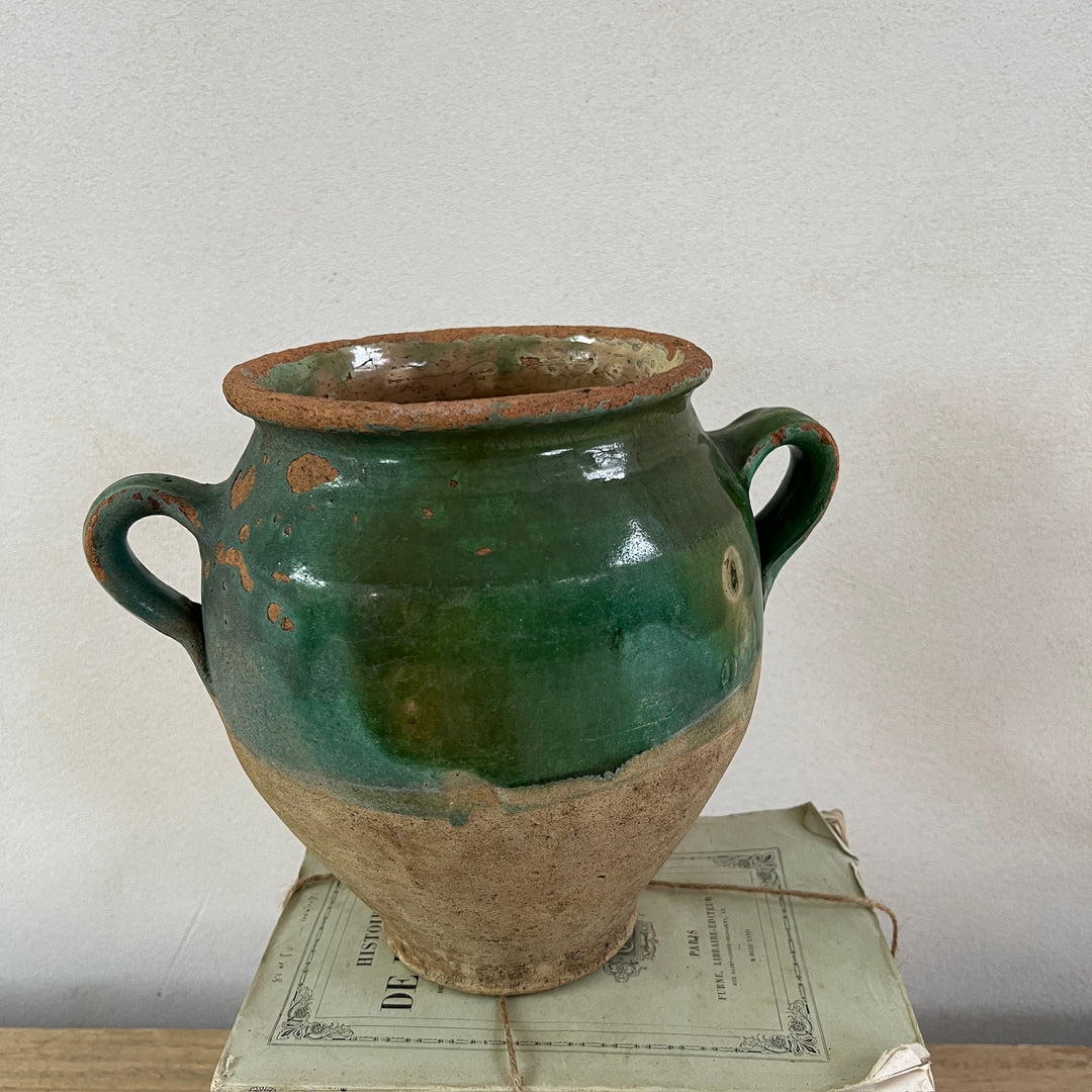 Antique French Confit Pot | Green